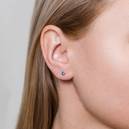 Пусеты Fiore Luna BLUE, AE03187-3 BL/G фото 4